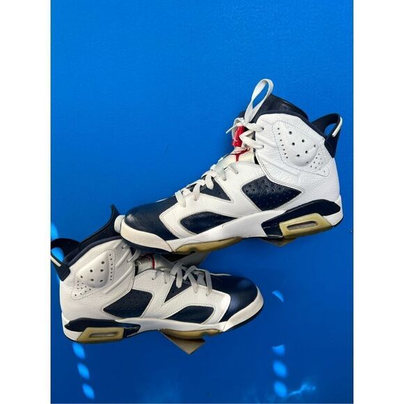 Nike Air Jordan 6 Retro Olympic 2012 Size 9.5 384664 130 Blue White Red OG Vi sz - Picture 1 of 6